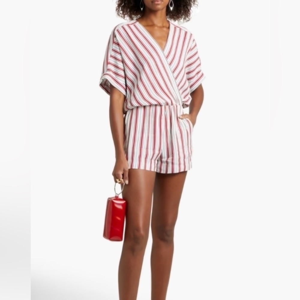 Maje shorts romper - red stripe (medium) size 40 European